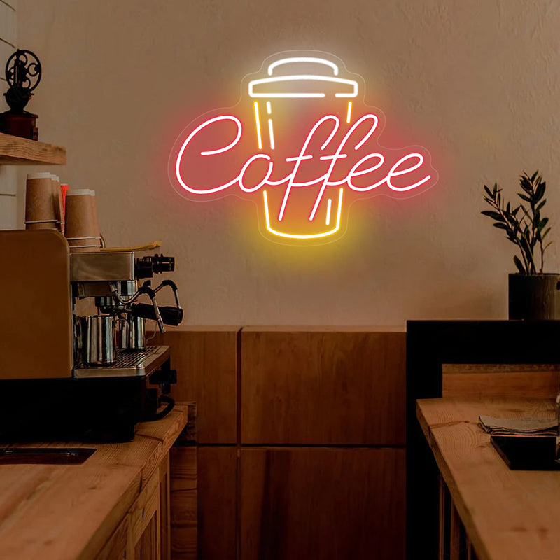 Kaffee-Neonschilder für Café-Bar