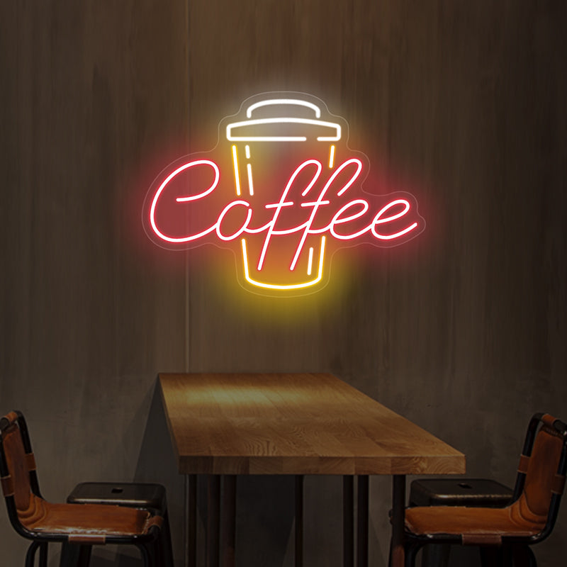 Kaffee-Neonschilder für Café-Bar