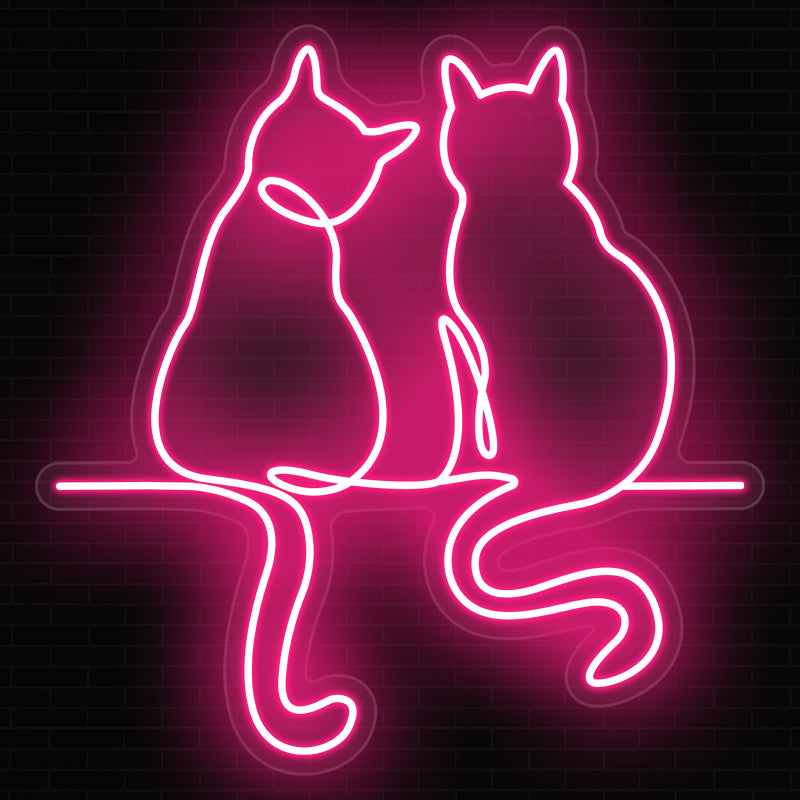 Couple Cat Neon Sign For Room