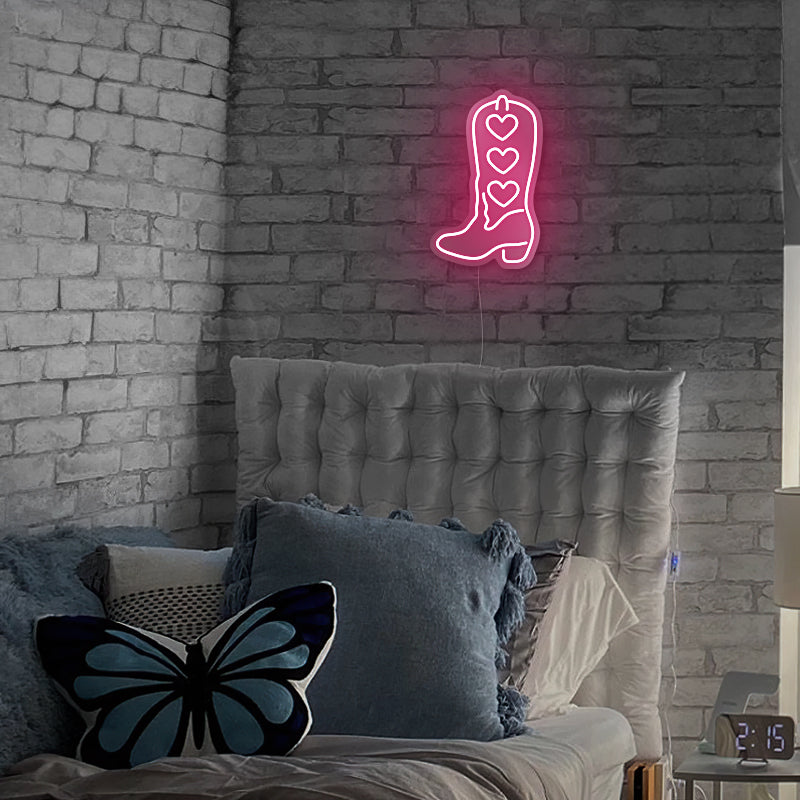 Cowboy Boots Neon Sign For Dorm Room