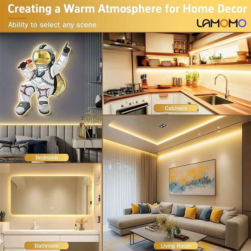 Warm White 24V COB LED Strip Light Set