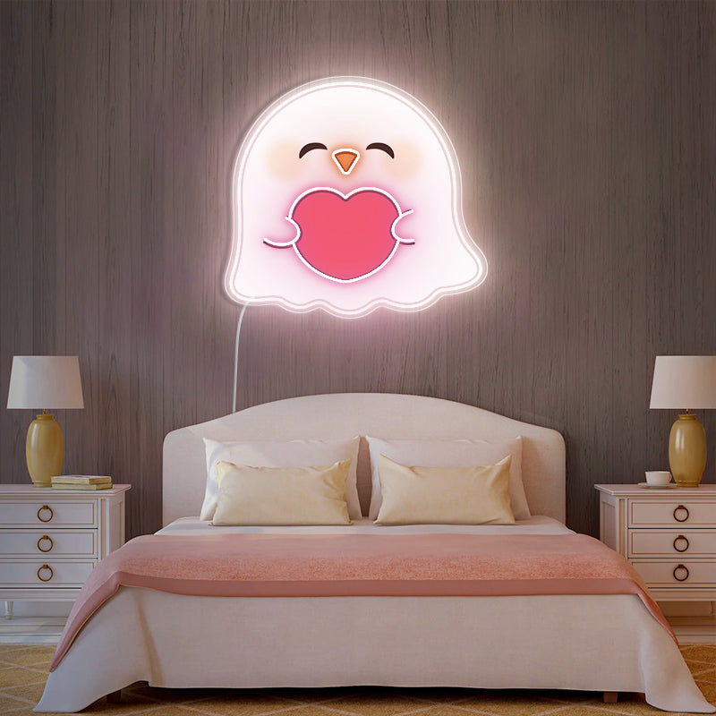 Cute Ghost Neon Sign Print