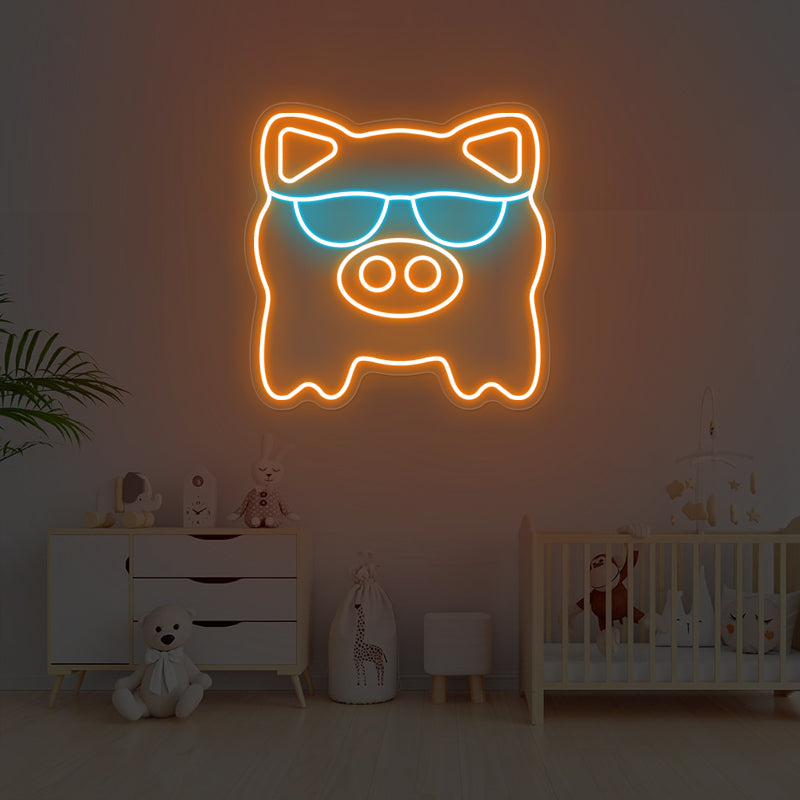 Cute Pig Anime Neon Sign