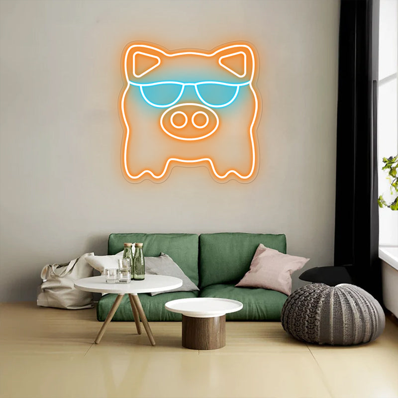 Cute Pig Anime Neon Sign