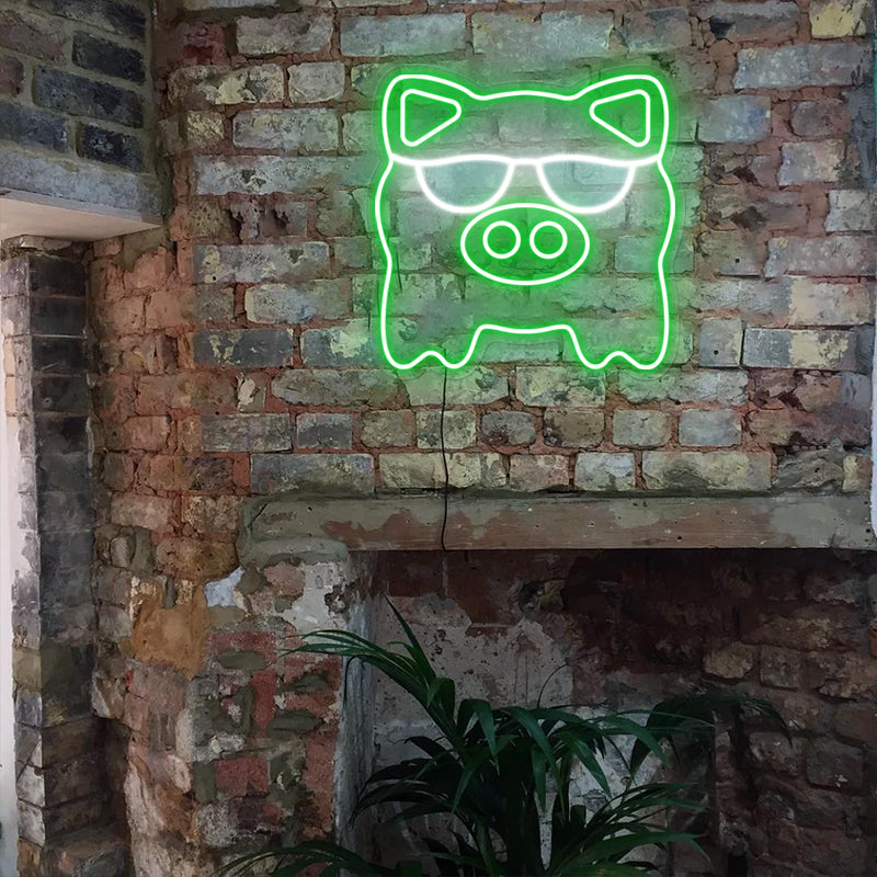 Cute Pig Anime Neon Sign