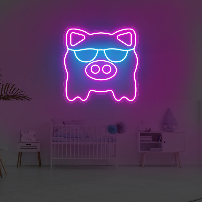 Cute Pig Anime Neon Sign