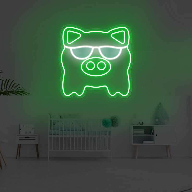 Cute Pig Anime Neon Sign