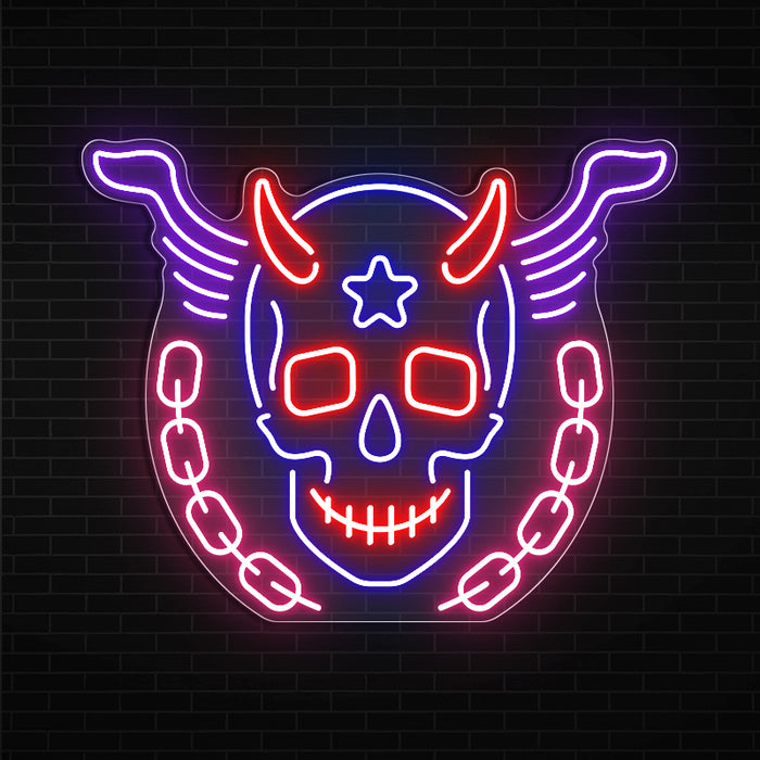 Devil Skeleton Neon Sign Art