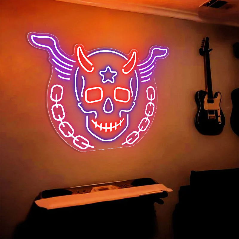 Devil Skeleton Neon Sign Art
