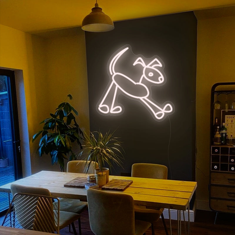 Dog Line Art Neon Sign For kitchen