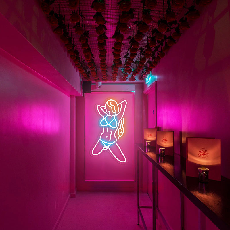 Female Body Neon Sign Room Aesthetic