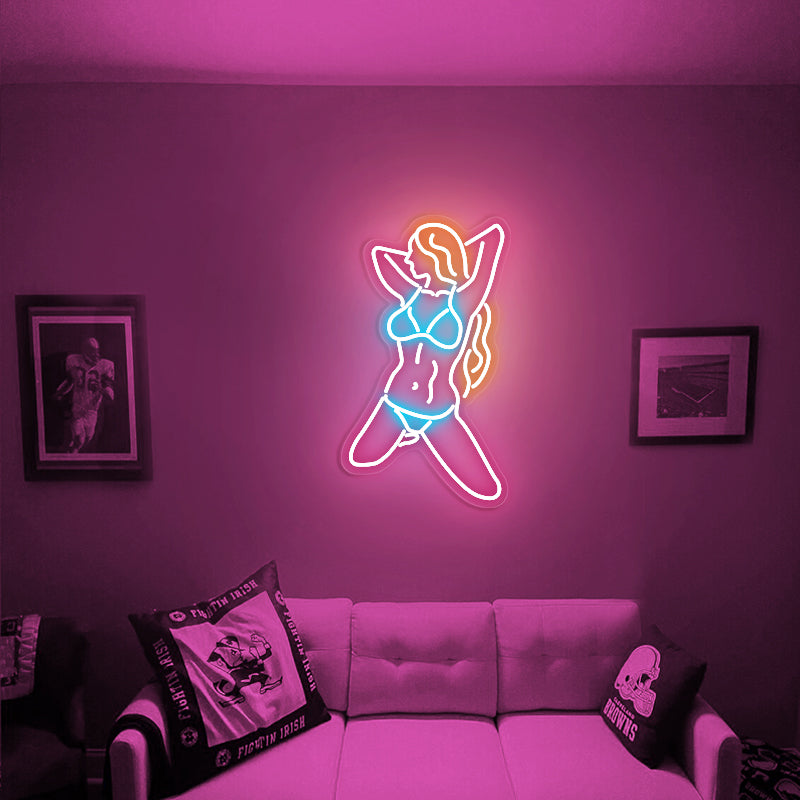 Female Body Neon Sign Room Aesthetic