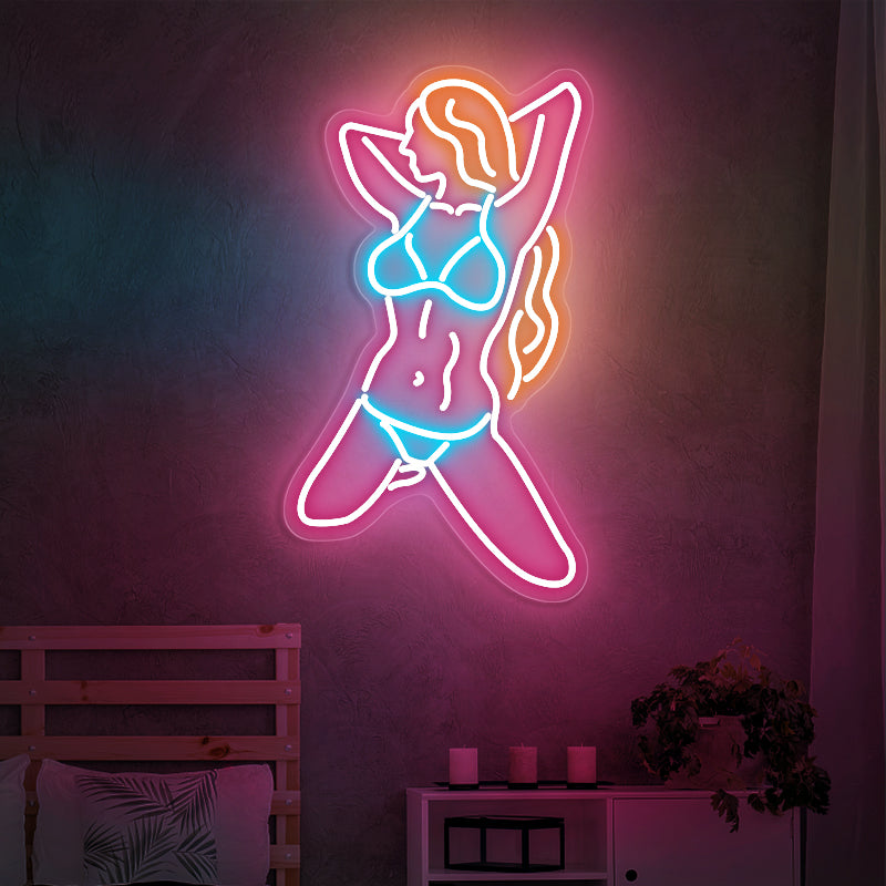 Female Body Neon Sign Room Aesthetic