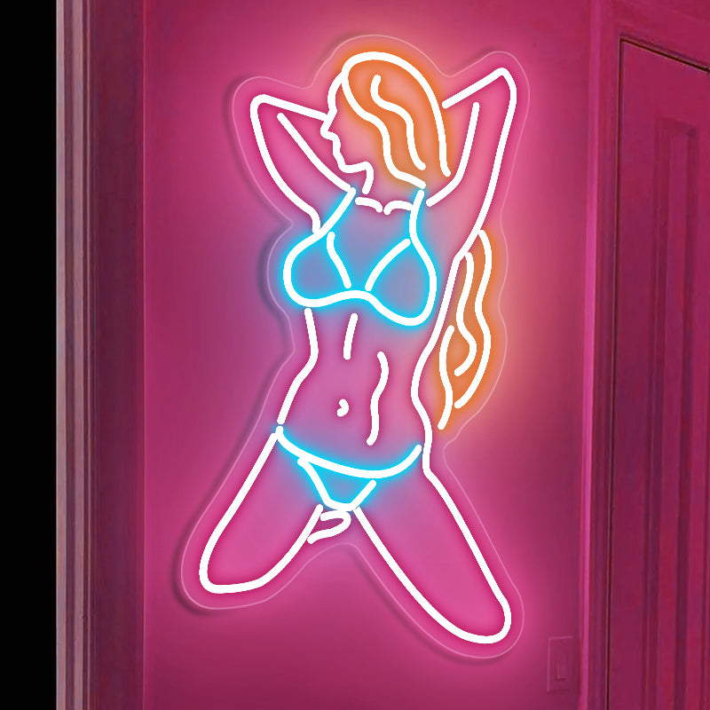 Female Body Neon Sign Room Aesthetic