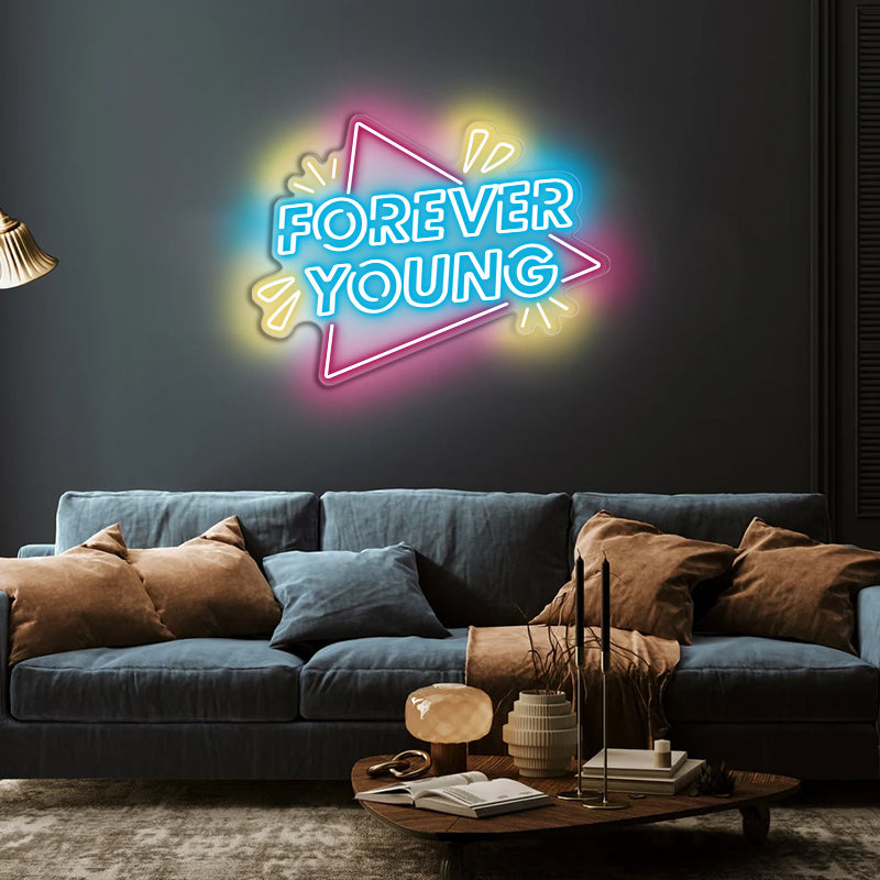 Forever Young Congrats Grad Neon Sign