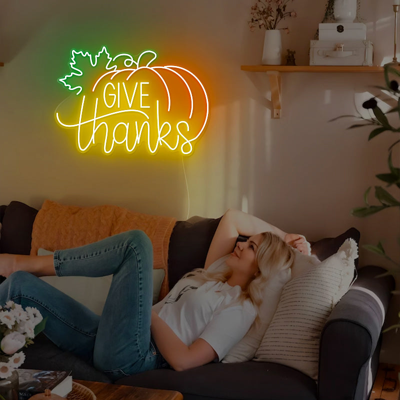 Give Thanks Sign For Thanksgiving Decoration