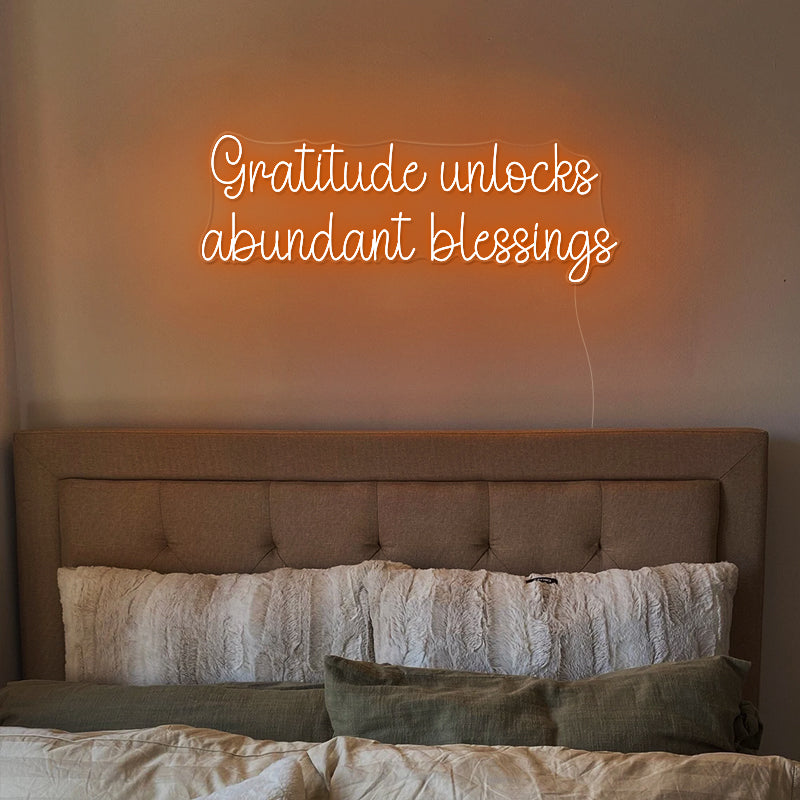 Gratitude Unlocks Abundant Blessings Thanksgiving Sign