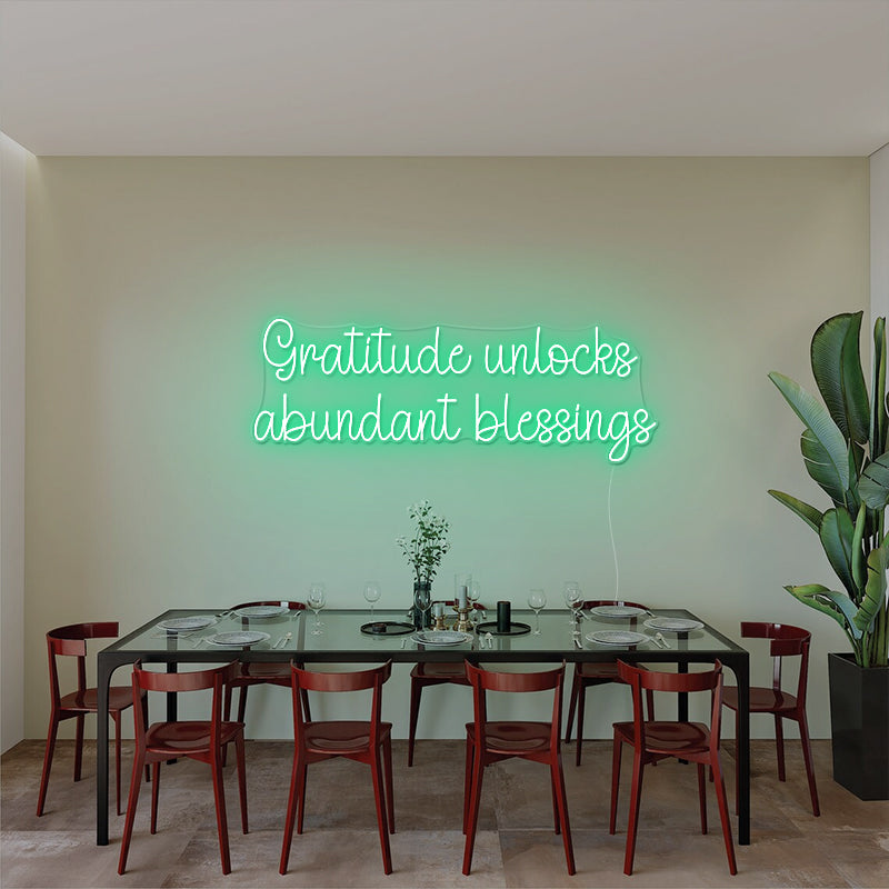 Gratitude Unlocks Abundant Blessings Thanksgiving Sign