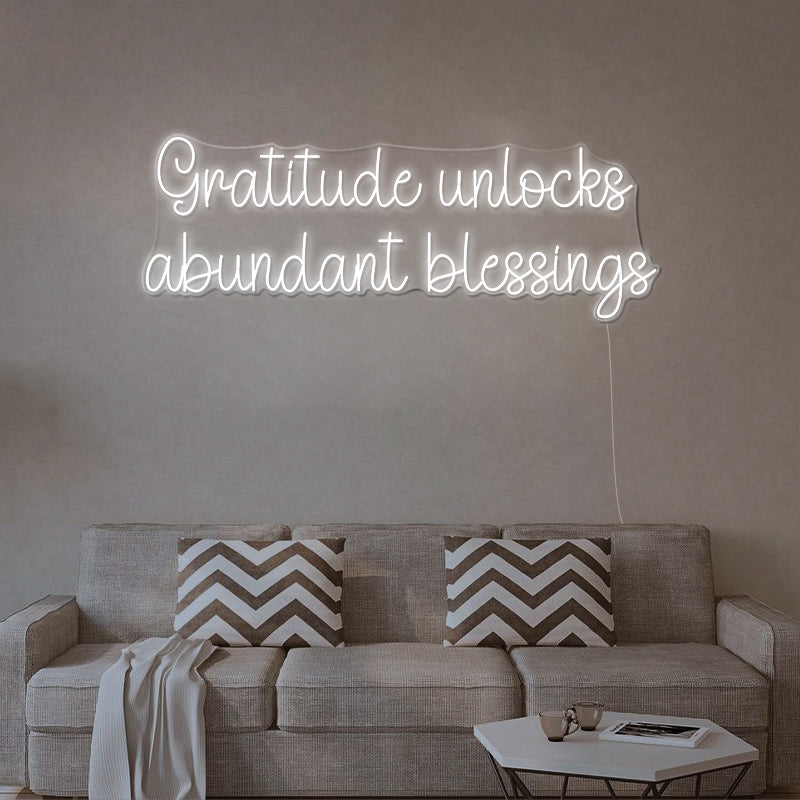 Gratitude Unlocks Abundant Blessings Thanksgiving Sign