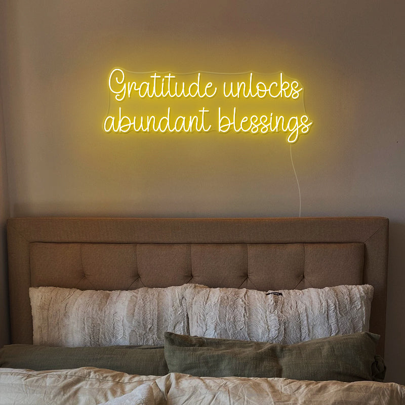 Gratitude Unlocks Abundant Blessings Thanksgiving Sign
