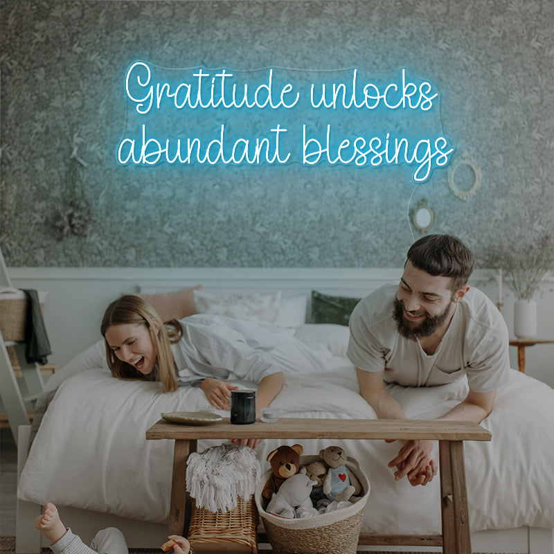 Gratitude Unlocks Abundant Blessings Thanksgiving Sign