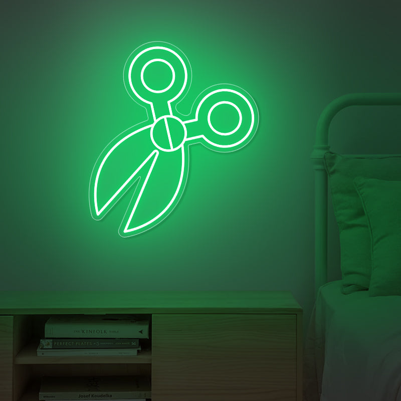 Scissors Neon Sign Wall Art For Business