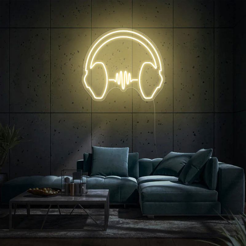 Headphone With Music Neon Sign