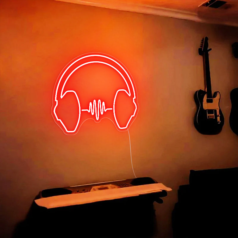 Headphone With Music Neon Sign