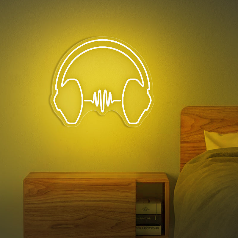 Headphone With Music Neon Sign