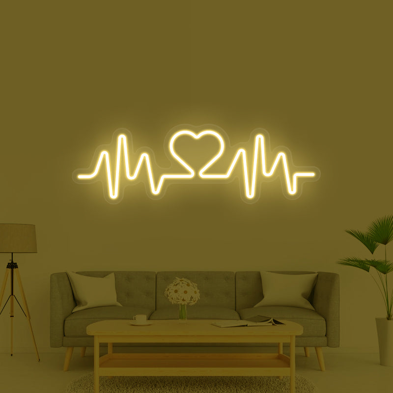 Panneau néon Heartbeat pour chambre