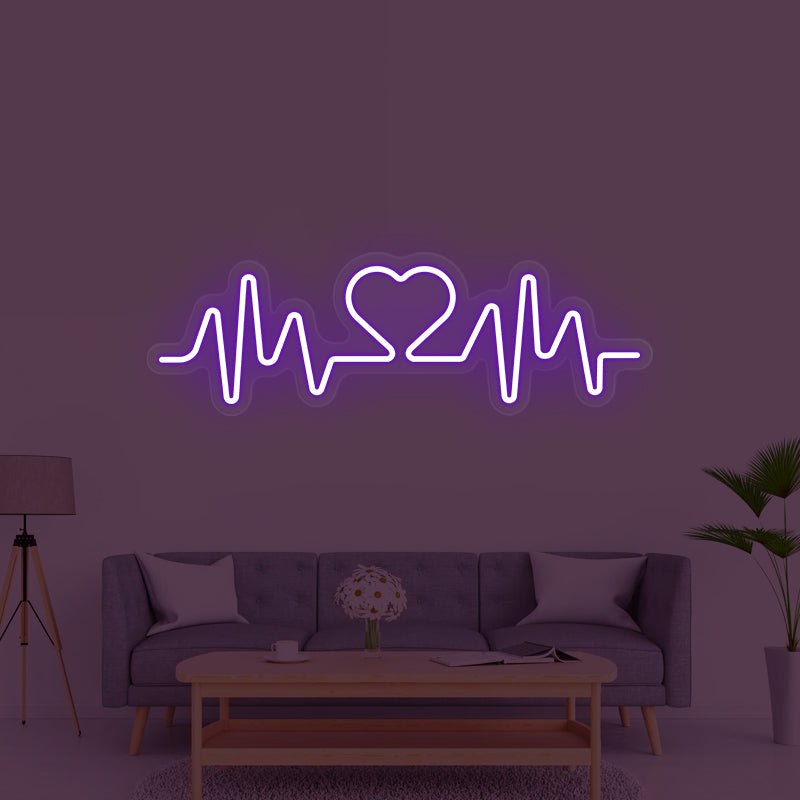 Panneau néon Heartbeat pour chambre