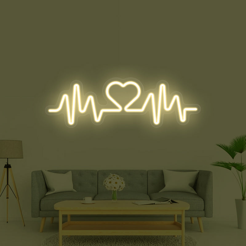 Panneau néon Heartbeat pour chambre