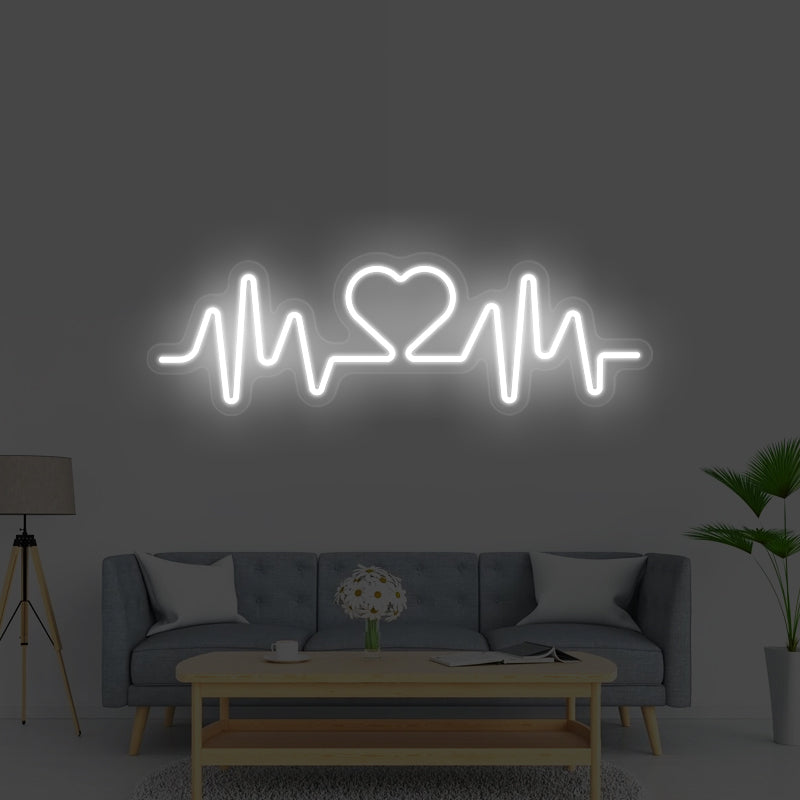 Panneau néon Heartbeat pour chambre