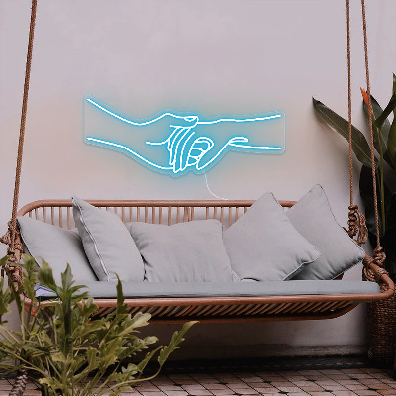 Holding Hands Neon Sign For Wedding