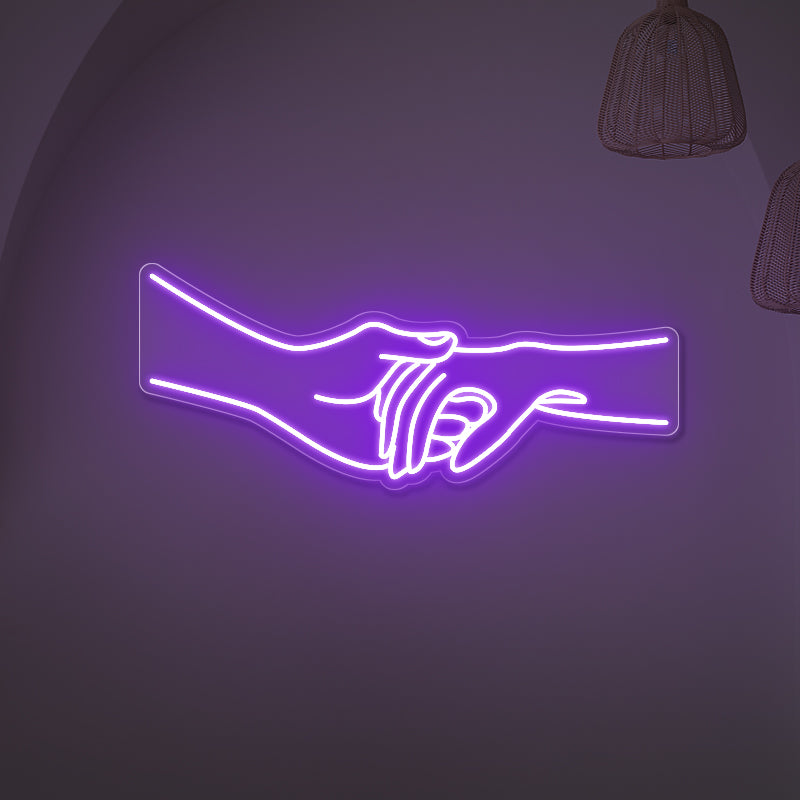 Holding Hands Neon Sign For Wedding