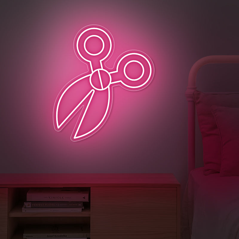 Hot pink Scissors Neon Sign