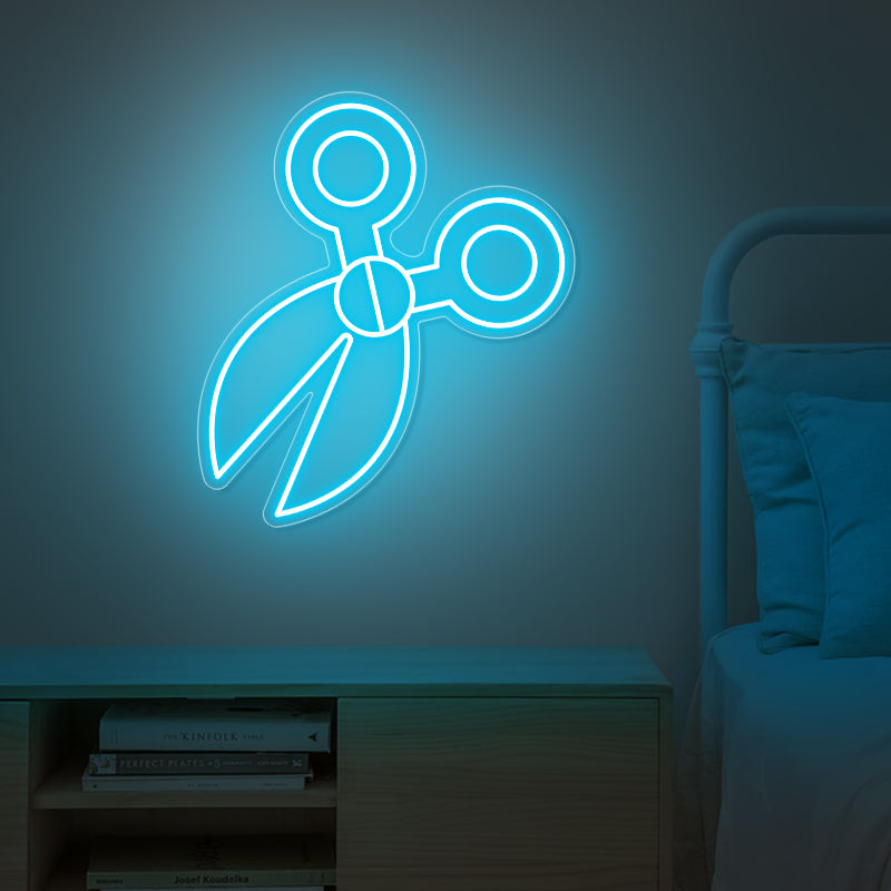 Scissors Neon Sign Wall Art For Business