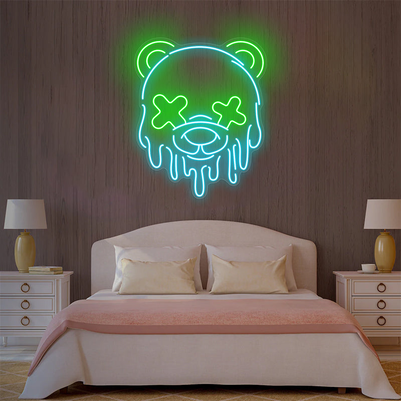 Ice Head Bear Neon Sign For Home Decor