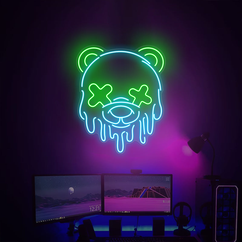 Ice Head Bear Neon Sign For Home Decor