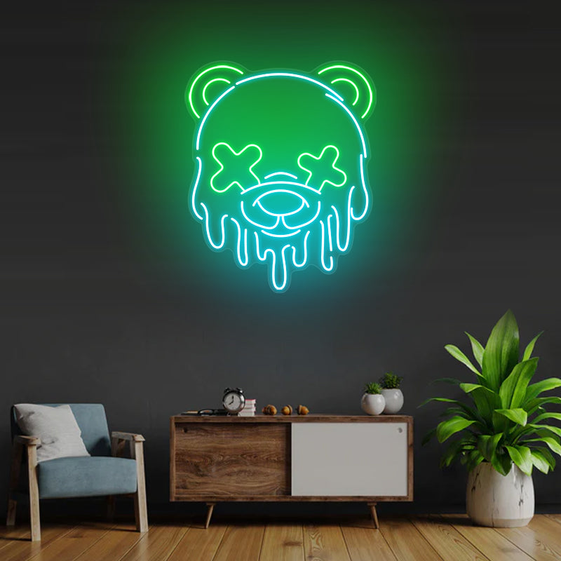 Ice Head Bear Neon Sign For Home Decor