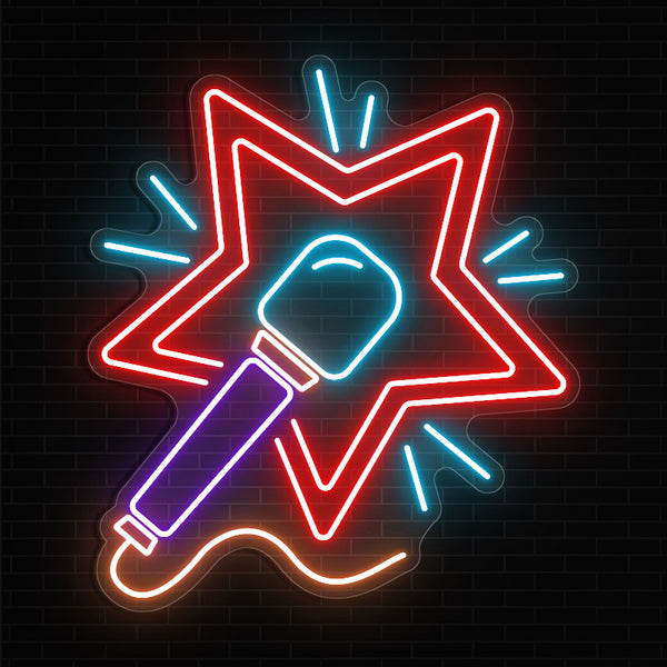 KaraokeMicrophoneNeonSignForBa