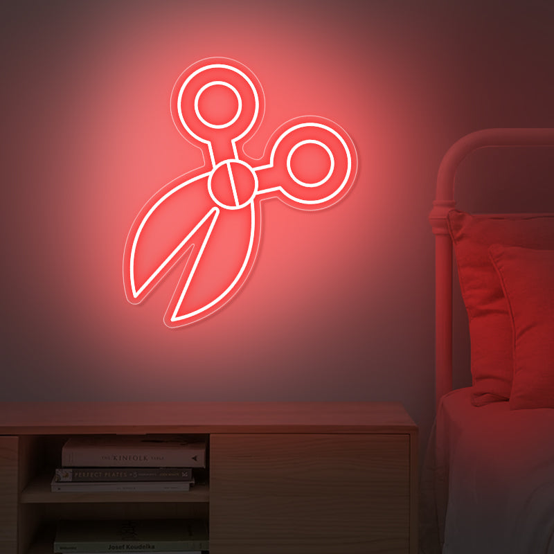 Light Red Scissors Neon Sign