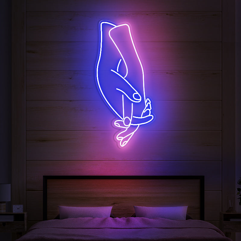 Lovers Holding Hands Neon Sign