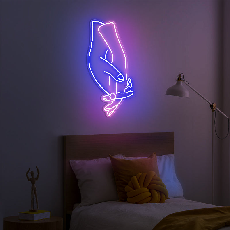 Lovers Holding Hands Neon Sign