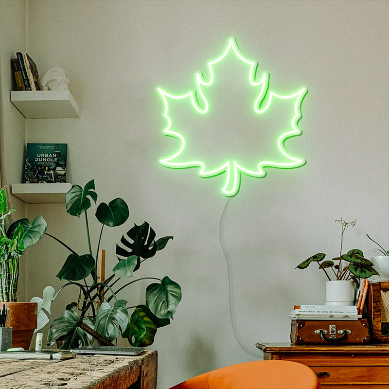 Panneau néon en forme de feuille d'érable pour la décoration d'automne