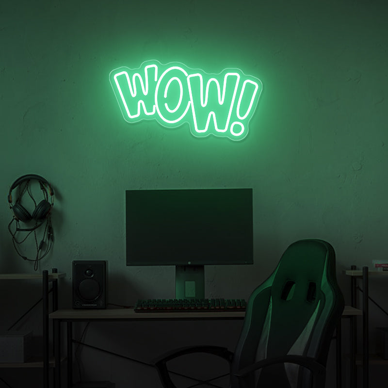 WOW Neon Sign For Game Room