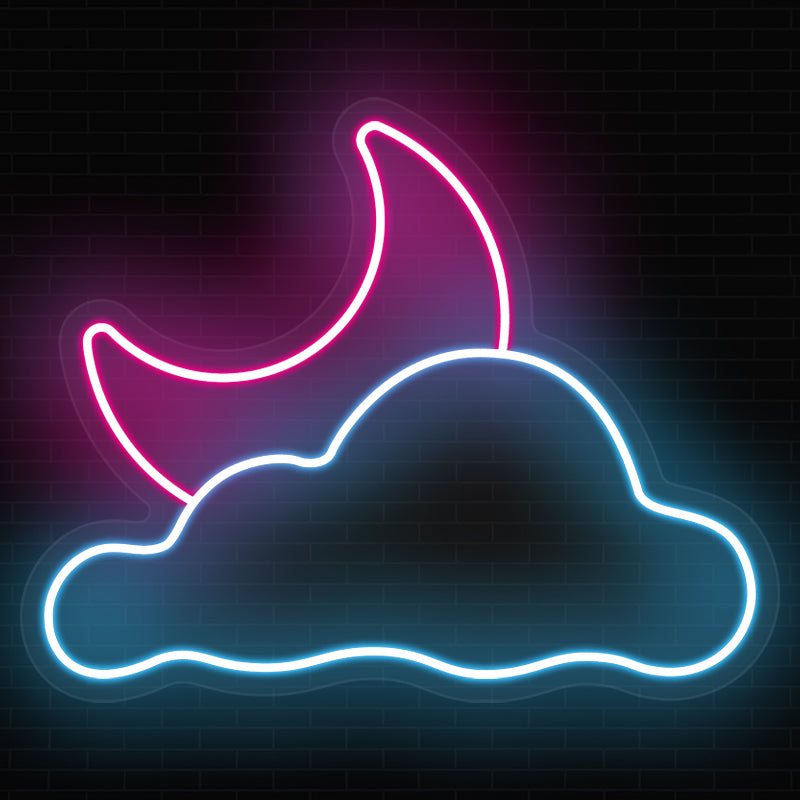 Moon Cloud Neon Sign For Babe Cave