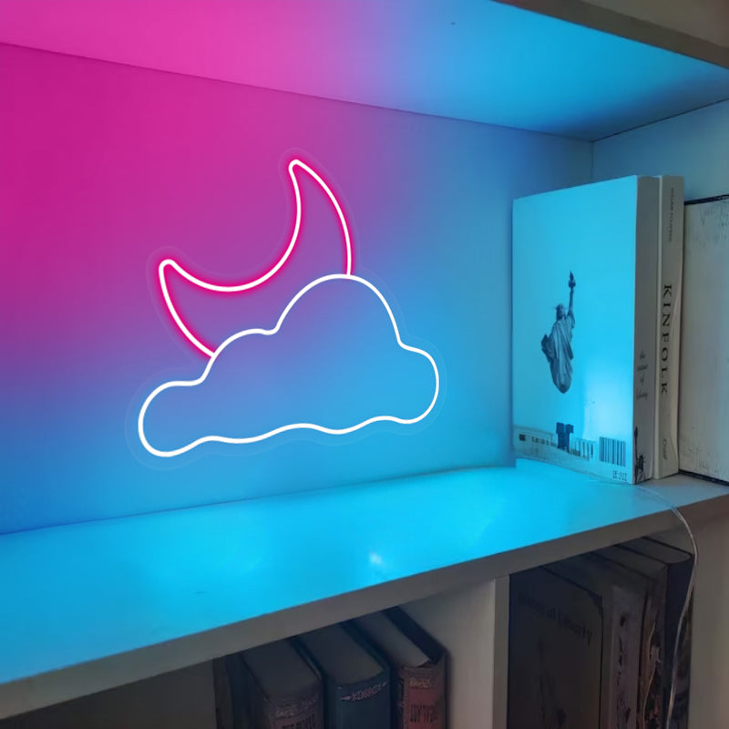 Moon Cloud Neon Sign For Babe Cave