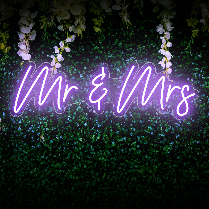 Neonschild „Mr. &amp; Mrs.“