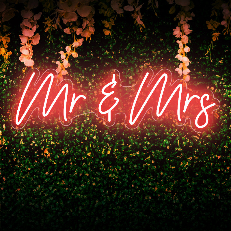 Neonschild „Mr. &amp; Mrs.“